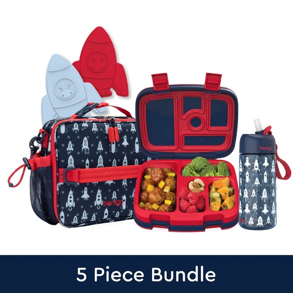 Bentgo Kids Rocket Lunch Set - Red and Blue - Picture 1 of 9
